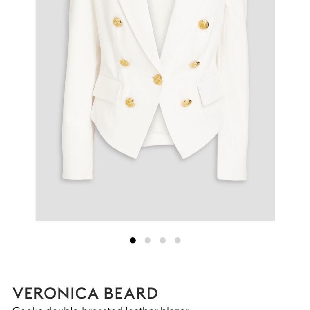 NWT Veronica Beard Cooke Dickey jacket white leather blazer size 6 - Picture 3 of 13